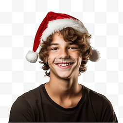 戴圣诞帽的男孩图片_聖誕節的時候