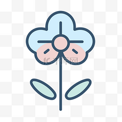 简单花朵背景素材图片_蓝色和粉色的花图标 向量