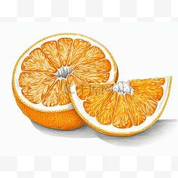 半个手绘图片_半个橘子手绘插画