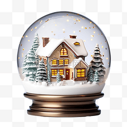 雪球雪花图片_里面有房子的圣诞雪球