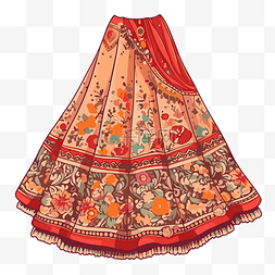 加外套图片_lehenga剪贴画彩色印度风格裙子插