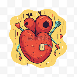 心脏剪贴画 心脏 可爱的卡通插图 