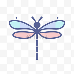 蜻蜓矢量 svg 线性图标与白色背景