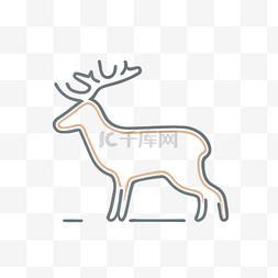 鹿的线条画 向量