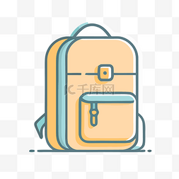 灰色背景上的学校背包和背包图标