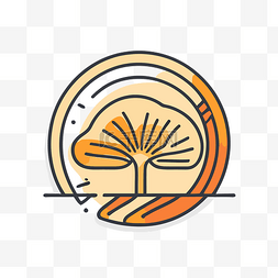 蘑菇切片图片_the logo for a tree line 插图 向量