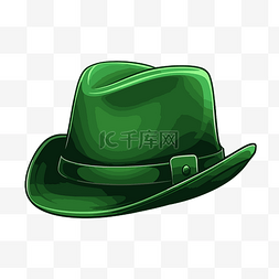 绿帽子免抠图图片_爱尔兰帽子剪贴画 圣帕特里克节