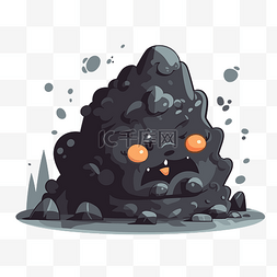 煤炭卡通图图片_穿着煤炭的恶心怪物的煤炭剪贴画