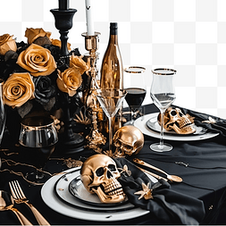 葡萄酒餐桌图片_为万圣节创造一系列餐桌装饰的想