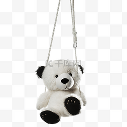 熊猫娃娃图片_工作室里挂着铁环的白色泰迪熊熊