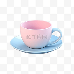 透明的玻璃杯子图片_3d 渲染柔和的彩色陶瓷咖啡杯隔离