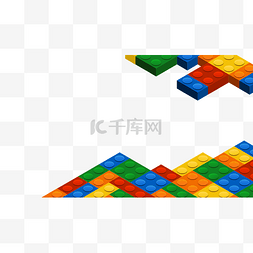 建筑模块图片_乐高立体玩具3d边框装饰