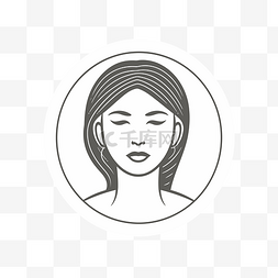 图标显示一个女人的脸围成一个圆