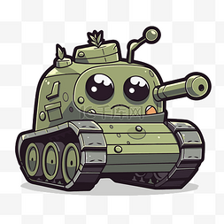 坦克卡通图片_绿色愤怒卡通陆军坦克剪贴画 向