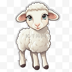 假期贴纸图片_贴纸可爱动物羊