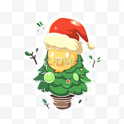黄色的圣诞树帽 向量