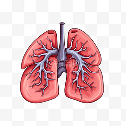 伊人图片_肺部卡通人物器官