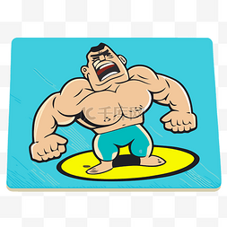 摔跤图片_摔跤手卡通鼠标垫的图像 向量