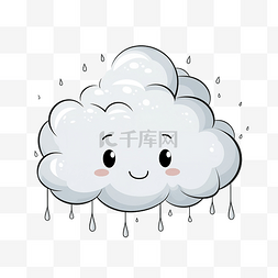 多雨简笔画图片_雷暴云雨可爱