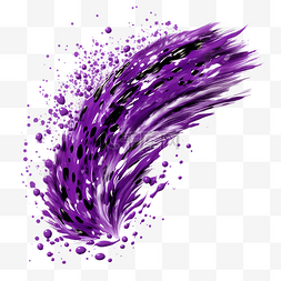 水彩画笔描边图片_紫色豹子闪光画笔描边