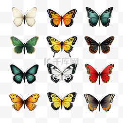 自然中蝴蝶图片_3d 插图蝴蝶在自然中的设置