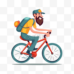 骑自行车的人矢量图片_骑自行车的人剪贴画留着胡子的男