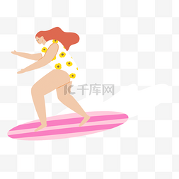 夏日海边的人图片_正在冲浪的女人