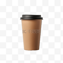 瓷咖啡杯图片_空白棕色一次性咖啡杯
