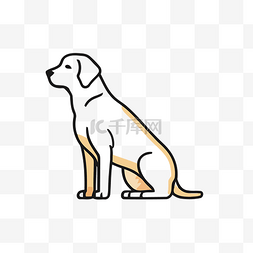 一只狗坐在黄色坐姿的图像 向量