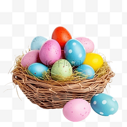 年中盛典子图片_复活节篮子里有鸡蛋和柳树复活节