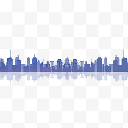 都市景观图片_城市天际线蓝紫色