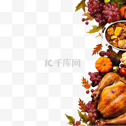 复制空间图片_带有复制空间的感恩节食物边框组