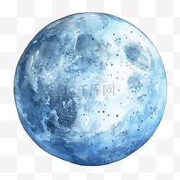 月亮月亮水彩行星