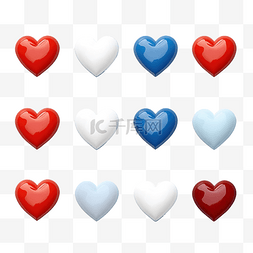 蓝色的心形图片_假期红蓝色的心集