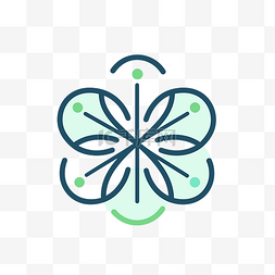 标志设计绿叶图片_带有绿叶和一些点的标志 向量