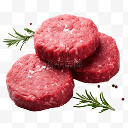 牛肉饭食物图片_未煮过的汉堡肉饼