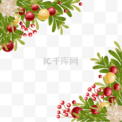 蝴蝶结装饰品图片_圣诞节快乐植物庆典边框
