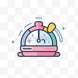 粉色和蓝色的时钟图标 向量
