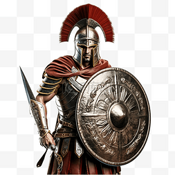 罗马士兵或角斗士用剑和盾