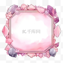 粉红色宝石图片_玫瑰石英和粉红色水晶宝石边框标