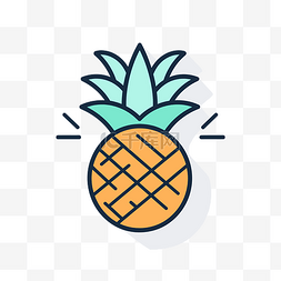 线条风格的简单菠萝图标 向量