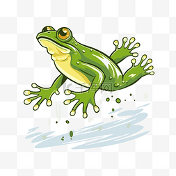 人呢出来的图片_跳跃的青蛙剪贴画 青蛙从水中跳