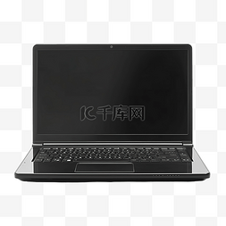 黑色笔记本电脑的前视图