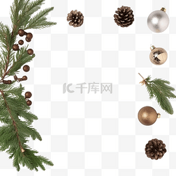 笔记本空白页图片_被圣诞树装饰品包围的笔记本空白