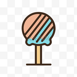蓝色条纹背景纹理图片_有纹理的冰淇淋棒棒糖标志，上面