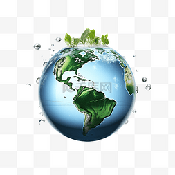 保温暖水壶图片_水滴形式的地球地球环境概念