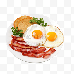 早餐培根图片_培根和鸡蛋早餐