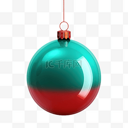 悬挂的装饰图片_扁平的圣诞摆设球