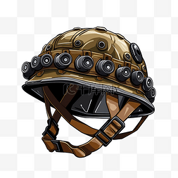 45墨盒图片_带弹药带彩色PNG插图的军用头盔