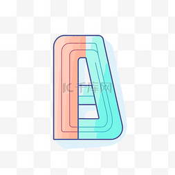 字母 a 的颜色渐变图标 向量